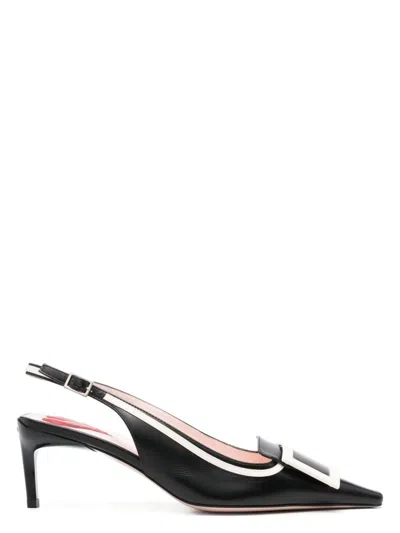 ROGER VIVIER WOMEN'S VIV' CANARD LEATHER SLINGBACK PUMPS