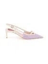 Roger Vivier Viv Canard 55 Violet Slingbacks In Lilac