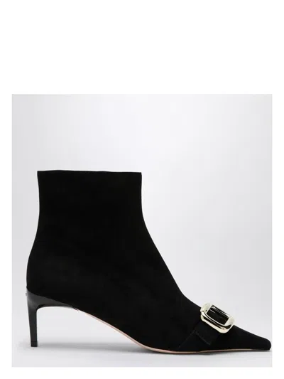 ROGER VIVIER WOMEN'S VIV CANARD SUEDE ANKLE BOOTS