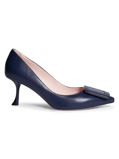 Roger Vivier Women's Viv In The City 65mm Leather Pumps In Blue
