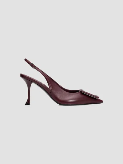 Roger Vivier Viv' In The City Slingback Pumps In Leather In Burgundy
