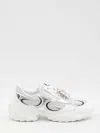 Roger Vivier Viv' On The Run Sneakers In Leather And Fabric In Silver