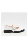 Roger Vivier Viv' Rangers Ballet Flats In White