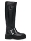 Roger Vivier Viv Rangers High Leather Boots In Black