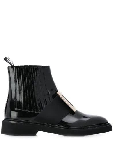 Roger Vivier Women Viv Rangers Leather Boots In Black