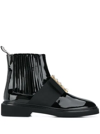 Roger Vivier Women Viv Rangers Patent Leather Boots