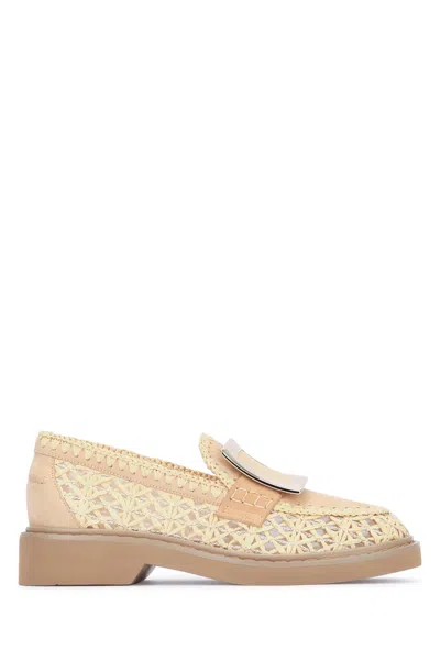 Roger Vivier Women Viv Rangers Raffia Braided Loafe 25 In Multi