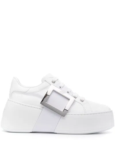 Roger Vivier Women Viv Skate High Leather Sneakers In Multi