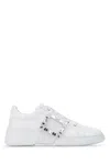 Roger Vivier Viv Skate Crystal-embellished Rubber-trimmed Leather Sneakers In Multicolor