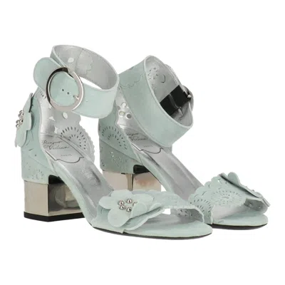 Roger Vivier Womens Blue Sandal In Green