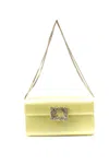 Roger Vivier Womens Crystal Embellished Satin Evening Clutch Handbag Yellow In Yellow