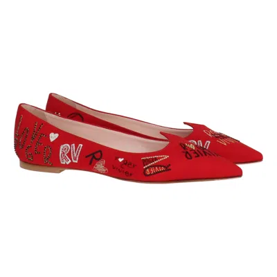 Roger Vivier Womens Red Flat