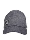 Roger Vivier Mini Flower Pearl Strass Wool Blend Cap In Gray