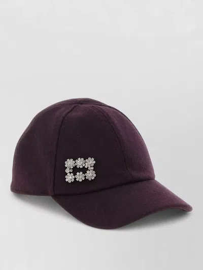 Roger Vivier Wool Cashmere Cap In Burgundy