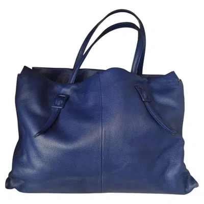 Pre-owned Roger Vivier Xxl Blue Shopping Large Soft Bag