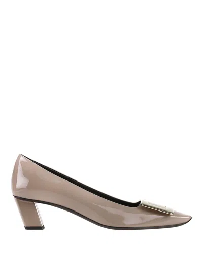 Roger Vivier Belle Vivier Taupe Patent Pumps In Dark Beige