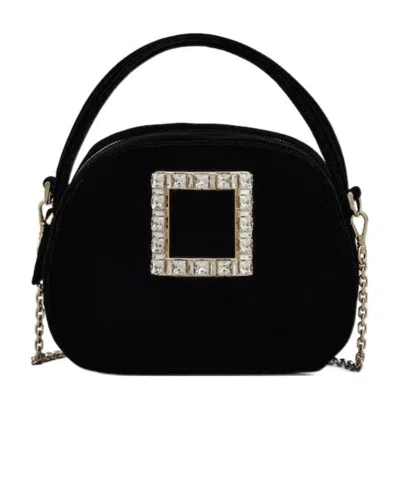 Roger Vivier Zipper Shoulder Bag In Black