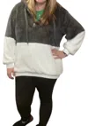 Rogue Society Apparel Sherpa Hoodie In Charcoal In Pink