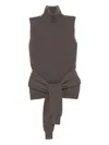 Rohe Layered Merino Wool And Cashmere-blend Top In Brown