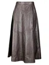 Rohe Crocodile A-line Skirt In Brown