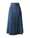 ROHE A-LINE DENIM MIDI SKIRT