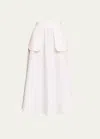Rohe Róhe External Pocket High Waist A-line Maxi Skirt In Optic White 100