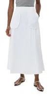 Rohe Róhe External Pocket High Waist A-line Maxi Skirt In Optic White