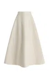 Rohe A-line Leather Midi Skirt In White