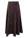 Rohe A-line Suede Midi Skirt