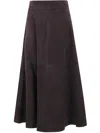 Rohe A-line Suede Midi Skirt In Brown