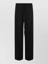 Rohe Acetate Blend Trousers Drawstring Waist Pleated In Black
