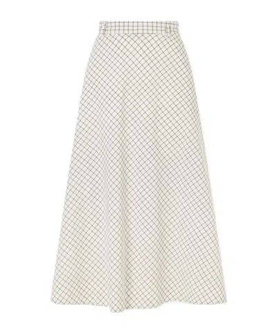 Rohe Alrina Checked Cotton-blend Poplin Midi Skirt In Neutral