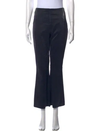 Pre-owned Rohe Animal Print Flared Pants In Blue