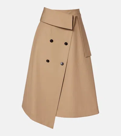 Rohe Asymmetric Cotton Canvas Midi Skirt In Neutral