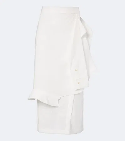 Rohe Róhe Asymmetric Cotton-blend Midi Skirt In White