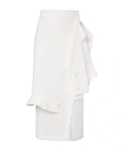 Rohe Asymmetric Cotton-blend Midi Skirt In White