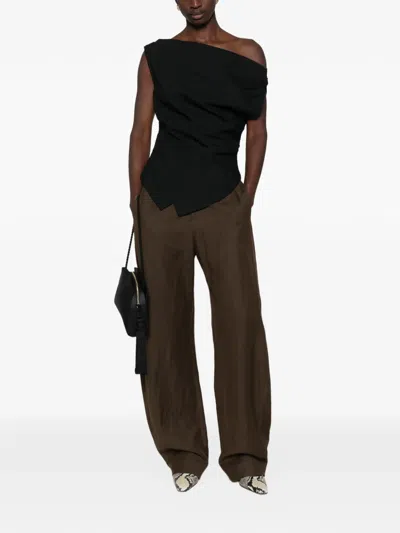 Rohe Asymmetric Draped Blouse In Blue
