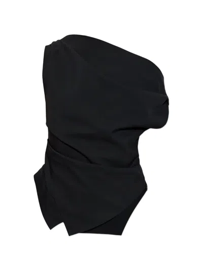 Rohe Asymmetric Draped Top In Black