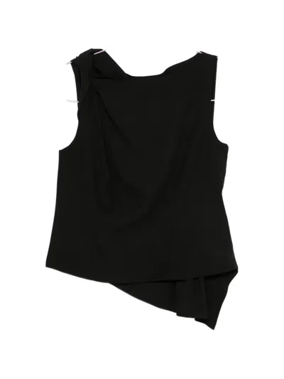 Rohe Asymmetric Draped Top In Black