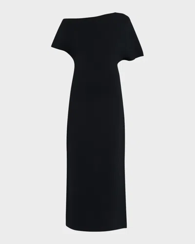 Rohe Asymmetric Knit Dress In Black