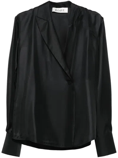 Rohe Asymmetric-lapels Blouse In Black