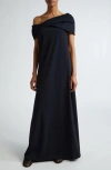 ROHE RÓHE ASYMMETRIC OFF THE SHOULDER DRESS