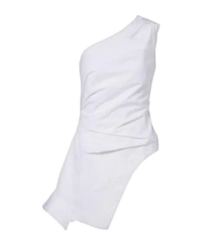 Rohe Asymmetric One-shoulder Cotton Poplin Top In White