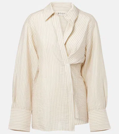 Rohe Asymmetric Striped Shirt In Beige