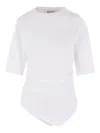 Rohe Asymmetrical White Organic Cotton Woven T-shirt In White