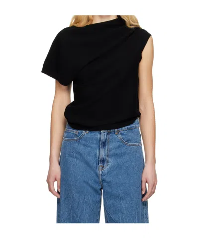 Rohe Asymmetrical Design T-shirt In Black