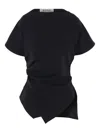 Rohe Asymmetrical Draped Top In Black