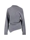 Rohe Róhe Asymmetrical Grey Wool And Cashmere Sweater In Gray
