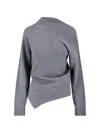 Rohe Róhe Asymmetrical Grey Wool And Cashmere Sweater In Gray
