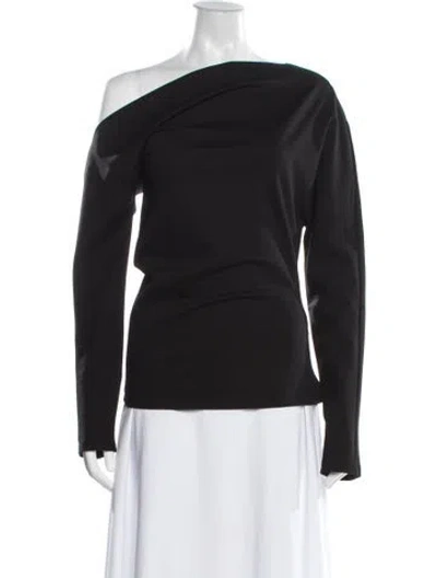 Pre-owned Rohe Asymmetrical Long Sleeve Top In Black